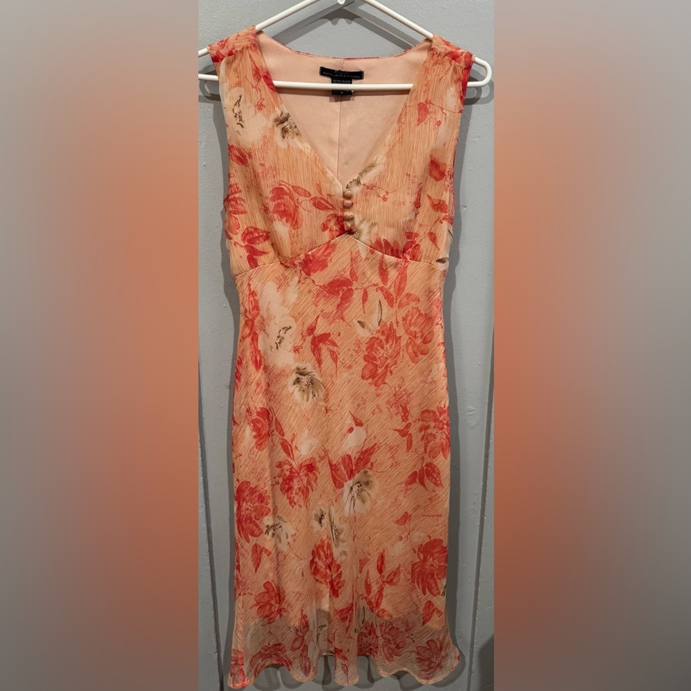 Floral Sleeveless Dress - Pink and Cream